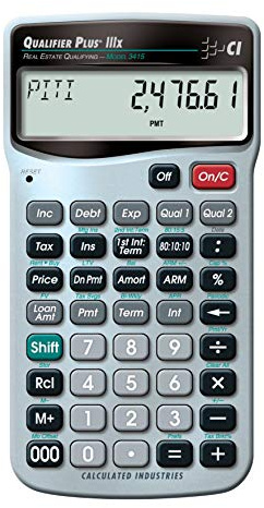 Calculated Industries 3415 Qualifier Plus IIIx Advanced Real Estate Mortgage Finance Calculator | Simple Operation | Buyer Pre-Qualifying | Solves Payments, Amortization, ARMs, Combos, FHA, VA, More