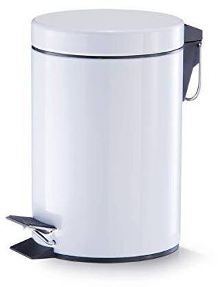 Zeller 18208 Treteimer, 3 Liter, Metall, ø17 x 26.5 cm, weiß