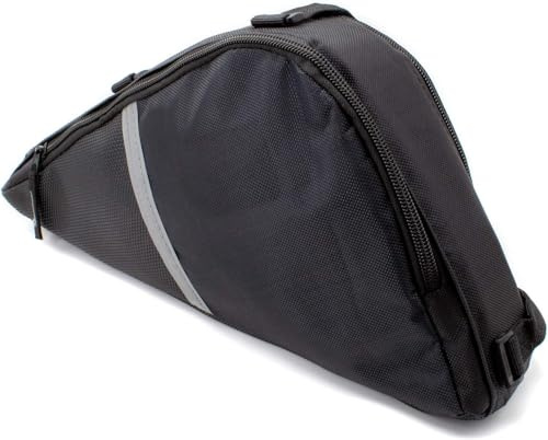 AKORD Bike Frame Bag 36cm – Waterproof Triangle Bicycle Storage Pouch with Reflective Strips, Zipper – Road, Mountain & Commuter Cycling Corner Bag, Black