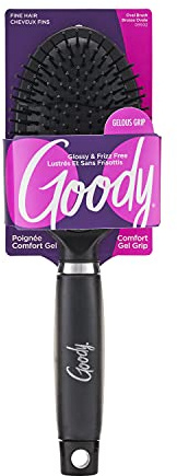 Goody Oval Hair Brush with Gelous Grip - For All Hair Types - Ion Infused Bristles for Frizz-Free and Glossy Styling - Pain-Free Hair Accessories for Women, Men, Boys, and Girls