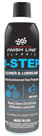 Finish Line 1-Step Bike Chain Cleaner and Lubricant – Cleans, Lubricates & Protects in One Application, Helps Reduce Wear & Friction, Rust Protection for All Bicycle Chains, 17 oz