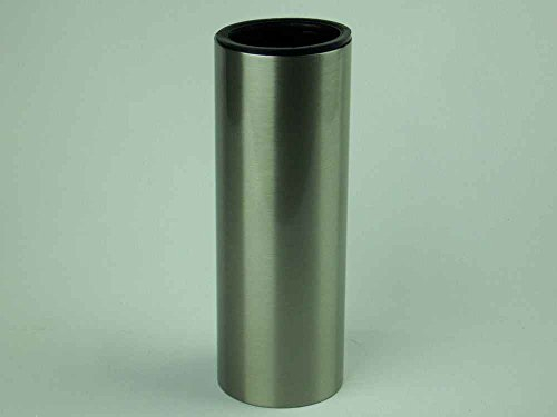 Designgrab - Vaso per tomba, in acciaio inox, 20 x 6,5 cm, cilindrico, antiruggine, con foro di scarico, resistente alle intemperie