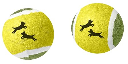 Bubimex Tennisball für Hunde, 2 Stück, Gelb und Grün, 6,5 cm