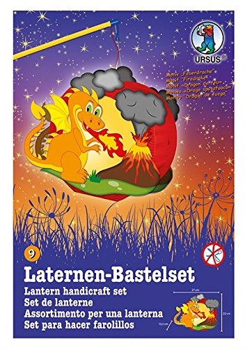 Ursus Laternen-Bastelset Easy Line (mit Laternenstab elektrisch, Feuerdrache)