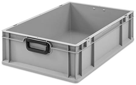 aidB Transportbox NextGen Portable Duo Eurobox mit handlichen Koffergriffen 600x400x170 mm, Transportkoffer mit Griffen