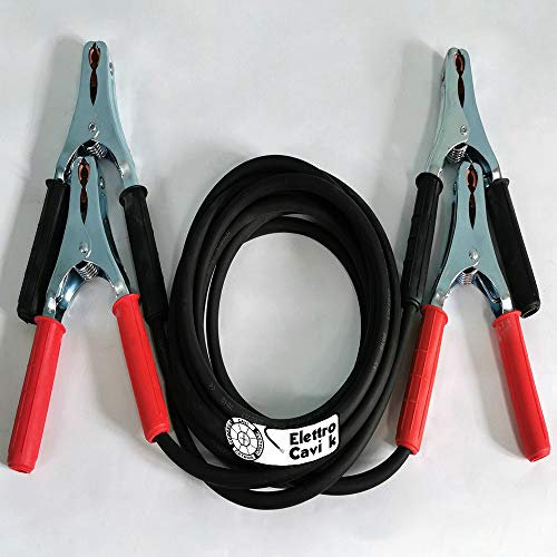 ® ELETTRO CAVI K - CAVI PER BATTERIA AUTO CAMION FURGONI TIR IN RAME 50 mm² 5 + 5 mt PROFESSIONALI SUPER FLESSIBILI CON PINZE IN ACCIAIO ZINCATO 400 A CON MORSETTIERA IN RAME