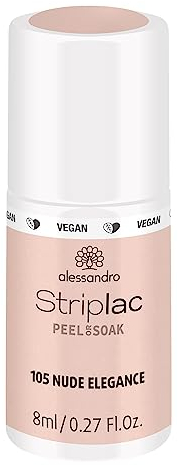 alessandro Striplac UV-Nagellack Nude Elegance – Schonend und langanhaltend – Einfache Entfernung dank Peel-Off-Technologie – Vegan und tierversuchsfrei – 8 ml