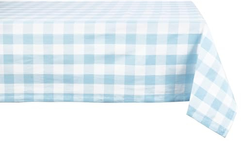 DII Buffalo Check Collection Classic Tischdecke, 60 x 120 cm, Hellblau & Weiß