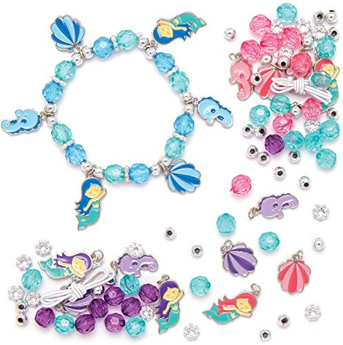 Baker Ross AT681 Meerjungfrau Armband Bastelset, 3er-Pack, Kinderschmuck Bastelset, Kindergeburtstag Basteln, silberfarben