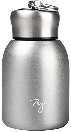 Mini Thermal Flasks Upgrade Version, 9oz/260ml Small Vacuum Insulated Water Bottle Non-Leak Juice Milk Tea Vacuum Hot and Cold Water Coffee Bottle Girls Boys Kids Adults Gift (Silver)