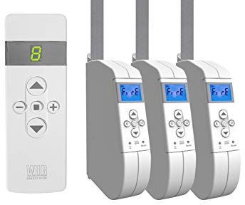 WIR elektronik, eWickler 3 Fenster Funk-Set, eW940-F, 3x elektrischer Gurtwickler + 1x Fernbedienung FB-9, für 17-23 mm Gurtband, Aufputz, bis 45 kg, inkl. Netzstecker (3 Fenster)