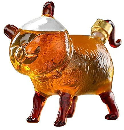 Carafe à whisky chat, bouteille de whisky animal en verre 750 ml/25,3 oz liqueur pour vin, vodka, scotch, rhum, tequila