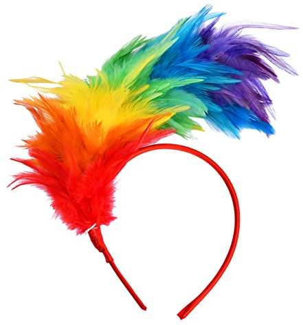 Fjäder Huvudband, Fjäder Hår Tillbehör för Carnival,Party Huvudbonader för flicka och kvinnor, Hårtillbehör för Cosplay Födelsedagsfest Bröllop (iriserande)