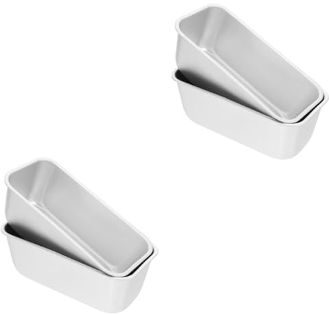 DOITOOL 4 Pièces Moule à Gâteau Carré Pain De Mie Toast Antiadhésif Cuisson Pour La Maison Moules à Pain Grillé Gâteau De Bricolage Mousse Métal Boîte De Pain Grillé Alliage D'aluminium