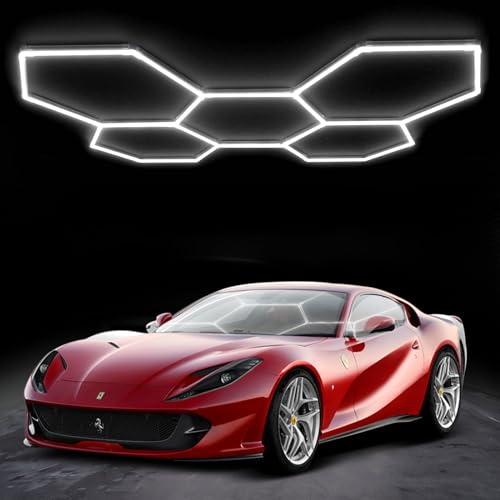 MODERN Hexagon Garage Lights，25 Pack 216W 25920LM High Brightness Hexagon Garage LED Lights for Garage, Shopping Mall, Workshop and Car Detailing Shop etc. … … …