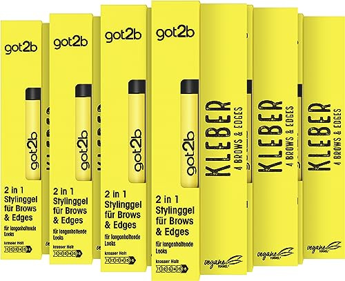 got2b 2in1 Stylinggel Kleber 4 Brows & Edges, 6er Pack, 6x 16 ml