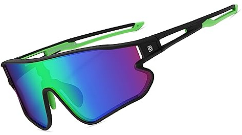 DUCO Polarisierte Fahrradbrille Herren Damen Schnelle Brille DC0023 | [24g TR-90 Super Leicht] Wrap Around Sport Sonnenbrille UV400 Laufbrille Sportbrille für Laufen/Ebike/Rennrad/Baseball