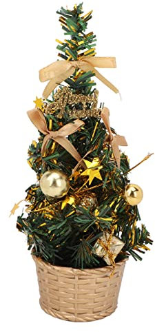Tisch-Mini-Weihnachtsbaum,lebensechter künstlicher Weihnachtsbaum mit stabilem,hängendem Baumschmuck,Stern-Baumaufsatz für DIY-Weihnachtsdekoration,für die Tischdekoration