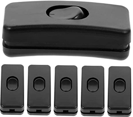 SEWOART 5pcs Inline Lamp Replacement Switch Black Inline Switches Cord Electrical Easy Wiring