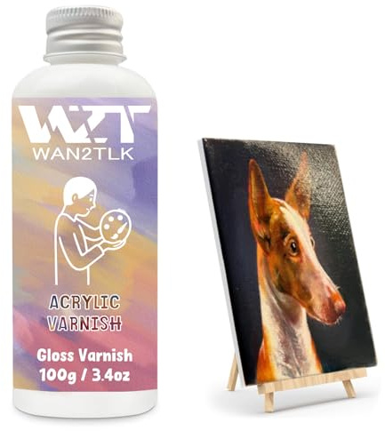 WAN2TLK 100ml Acrylic Varnish for Painting, Protective Gloss Finish, Non-Yellowing Sealer for Artists Canvas, Wood & Crafts