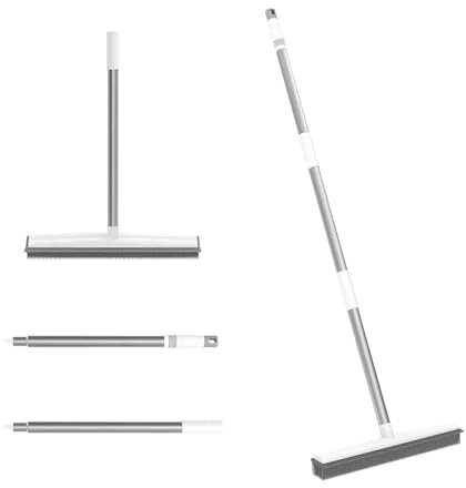 Floor Scrubbing Brush with Squeegee/Handle,2-1 Bathroom Cleaning Brush.Suitable for Cleaning Floors, Corner Gap, Patios,Indoor,Living Rooms, Swimming Pool