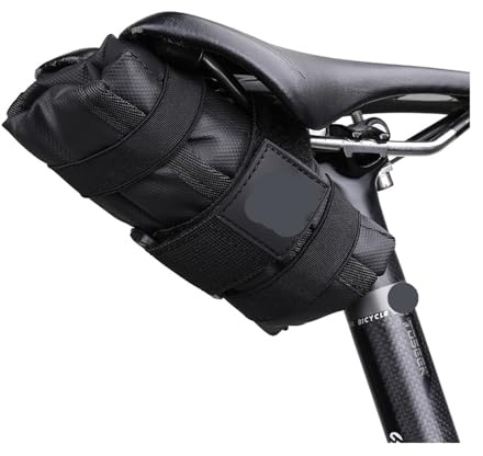 Fahrrad Satteltaschen Fahrradtasche, Werkzeugtasche, obere Vorderrohr-Rahmentasche, Burrito-Packtasche, Fahrradzubehör, schwarz, Fahrrad-Heck-Werkzeug-Sets Fahrradsatteltasche Mit Reflektierender(Blac