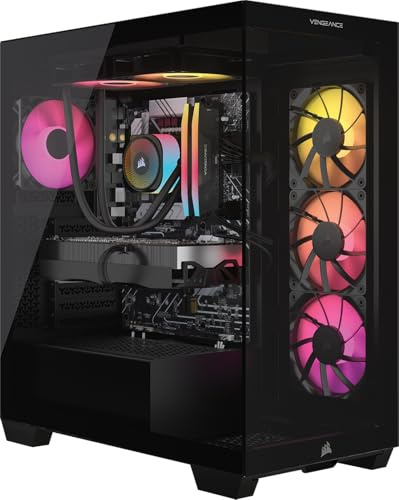 Corsair Vengeance i7500 Gaming PC – Liquid Cooled Intel Core i7-14700KF CPU – NVIDIA GeForce RTX 5070Ti GPU – 32GB Vengeance RGB DDR5 Memory – 1TB M.2 SSD – Black