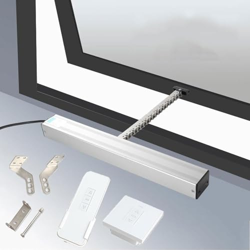SAYEYBU Attuatore Elettrico per Apertura Finestre 24V (Corsa 300-1000Mm), Apri Finestre A Catena A Basso Rumore 600N, per Lucernari/Sfiati sul Tetto,Argento,300mm