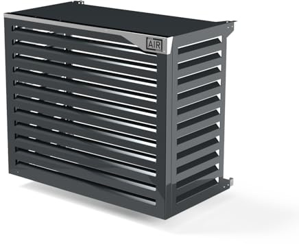 Box Air Klima Big Blade XL Antracite – Cubierta para Aire Acondicionado Exterior en Aluminio Compuesto y Estructura INOX 316, Instalación en la Pared, 115×95×61 cm – Protección Bomba de Calor
