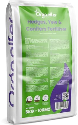 Dünger Für Hecken, Eiben Und Koniferen - All-In-One - 5 Kg Pro 100 M2 - Pellets Für Dichten, Grünen Wuchs, Starke Wurzeln Und Widerstandsfähigkeit - Für Gesunde Hecken - Organifer