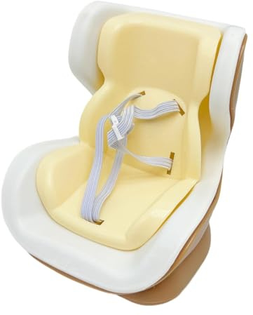RCULWPLP Seggiolino per Bambola Auto, Sedia Carina, Clip per Bocchetta di Ventilazione Auto, Ornamento Decorativo in Materiale PP, Installazione Rapida, Adatto, Giallo Bianco