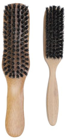 2 Stück Bartbürste, ergonomischer Griff, Schnurrbart glättend, Bartpflege, Stylingbürste für Männer, langlebig, weiche Borsten, glatte Haut, bequemer Griff, leicht, tragbar,