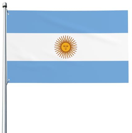 Bandiera argentina Stampe Bandiere decorative per esterni 0,9 x 1,5 m leggere e belle adatte per cortili all'aperto e celebrazioni di festival.