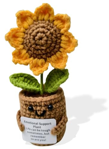 UIEXEA Positive Girasole Idea Regalo Compleann Gadget Scrivania Carino Portafortuna, Regali Originali per Laurea Collega Sorella