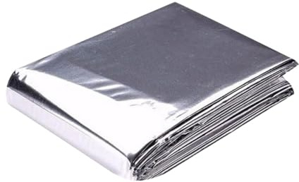 HOMSFOU Pellicola Riflettente in Poliestere Mylar Argento Pieghevole, Film di Emergenza per Giardinaggio e Copertura Serra, Protezione Invernale per Piante e Coltivazione Outdoor