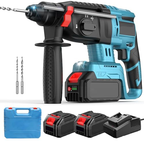 Trapano Tassellatore a Batteria 88V Ideale per Foratura Cambio Rapido delle Punte Trapano Senza Fili Tassellatore Elettrico Trapano a Percussione