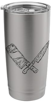 Knife and Cleaver Drawing Steak Person Butcher Stainless Steel Insulated Tumbler