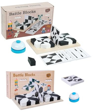 Block Puzzle - Wooden Learning Puzzle Kit, Educational Brain Game Set, Pattern Logic Challenge Blocks, Spatial Reasoning Training Toy For Home Travel School Party Classroom Kids Teens Homeschooling