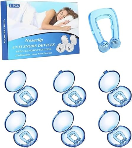 Anti Snoring Devices, 6 PCS Magnetic Anti Snore Clip Nasal Dilators, Snore Stopper Snoring Relief Reusable for Men/Women Removal of Noise While Sleeping