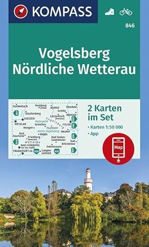 KOMPASS Wanderkarte Vogelsberg, Nördliche Wetterau: 2 Wanderkarten 1:50000 im Set inklusive Karte zur offline Verwendung in der KOMPASS-App. Fahrradfahren. (KOMPASS-Wanderkarten, Band 846)