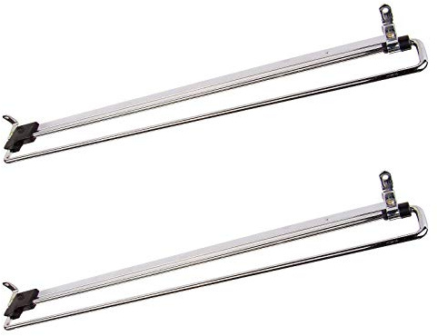 2 x SOTECH Kleiderbügelhalter Kleiderbügelauszug 450 mm ausziehbar | platzsparender Kleiderbügelauszug für Schrank und Garderobe aus Metall