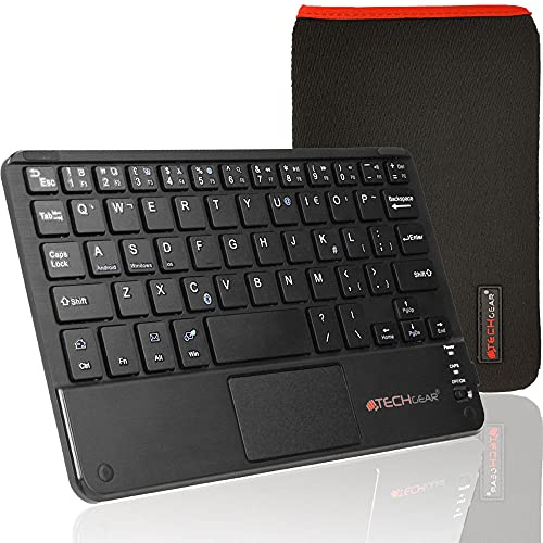 TECHGEAR [Active Strike Pro (Mini) Slim Bluetooth Wireless UK QWERTY Keyboard with Mouse Touchpad for Amazon Fire 7 tablets (Included Keyboard Carry case)