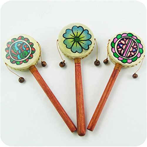 Schütteltrommel Handtrommel Meditation Drehtrommel Trommel Rhythmus Klang Instrument (Klein)