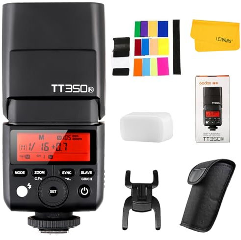 Godox TT350N Flash pour Nikon, GN36 2.4G San Fil TTL Flash Speedlite HSS 1/8000S, Environ 210 Flashs à Pleine Puissance, Fonction Flash Maître et Esclave, Externe Flash pour Appareil Photo Nikon