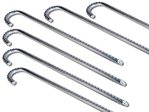 Bodenanker XL Heringe 50cm Silber -K&B Vertrieb- Erdnagel Erdanker Erdspieß Bauanker Nagel Zelt Zelthering 628 Ø 12mm (6 Stück)