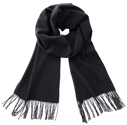 CALVIN & OLIVIA Super Soft Cashmere-Like Touch Lightweight Scarf – Cozy Winter Accessory & Perfect Holiday Gift for Men & Women - Amazing Black