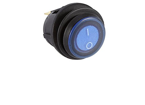 EVGATSAUTO interruptor de luz de palanca grande, 12V LED Dot Light Coche Barco Round Rocker Interruptor de encendido/apagado SPST Azul