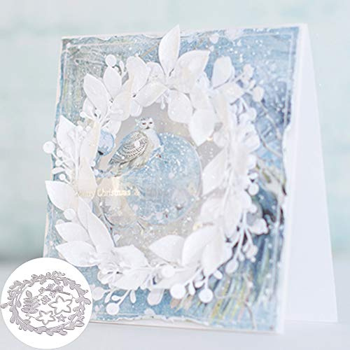 SpirWoRchlan Stanzmaschine Stanzschablone,Scrapbooking Prägeschablonen Stanzformen Schablonen Für Scrapbooking Fotopapier Karten Handwerk Prägen DIY Geburtstagsgeschenk Weihnachten Blumenkranz