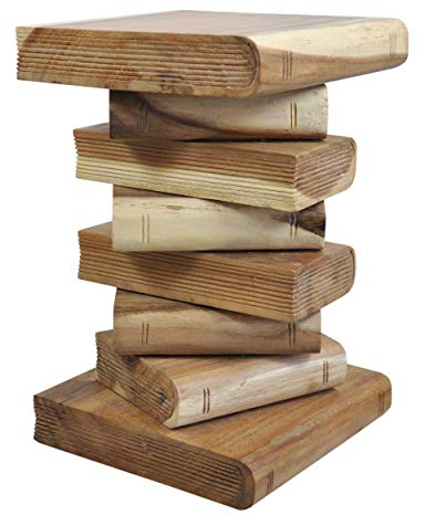 Thaiboo Bücherhocker Beistelltisch Blumenständer Säule Hocker Nachttisch Blumensäule (13434 - Höhe 52cm)