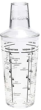 Cocktail Shaker Set Ensemble à Cocktail Shaker 530ml Shaker Cocktail avec filtre intégré Transparent Acrylique Shaker Buvez Shaker Professional Bar Bartending Tool Tool Accessoires Shakers à cocktails